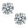 Platonic 2 ct Solitaire Round Cut Moissanite Stud Earrings D/VVS1