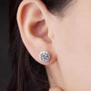 Platonic 1 - 4 ct Halo Bliss Solitaire Studs Moissanite Earrings