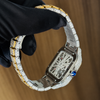 Aurevian Iced Out Two-Tone Skeleton Watch – VVS1 D-Color Moissanite Hip Hop Square Watch