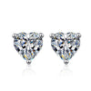 Platonic 2 ct Heart Spark Moissanite Stud Earrings D/VVS1; Sterling Silver; GRA Certified