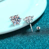 Platonic 1 - 4 ct Round Radiant Moissanite Stud Earrings