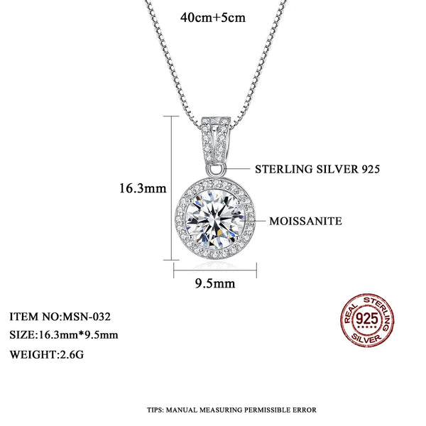 Platonic Halo Bliss Solitaire Moissanite Pendant and Studs