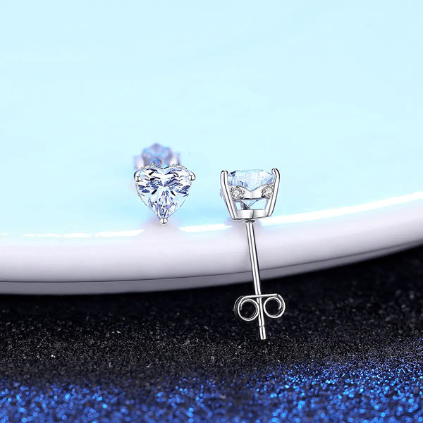Platonic Heart of Radiance Moissanite Pendant Set with Earrings
