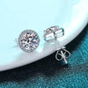 Platonic 1 - 4 ct Halo Bliss Solitaire Studs Moissanite Earrings