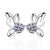 Platonic 1 ct / pair Butterfly Moissanite Earrings GRA Certified D VVS1; Round Cut; Sterling Silver