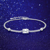 Platonic 1 ct Emerald Cut Bling Woman Adjustable Link Moissanite Bracelet