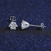 Platonic 1 ct Heart Flare Sparkle Moissanite Stud Earrings