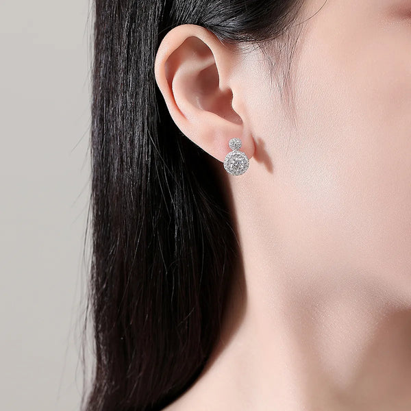 Platonic 1 ct Elegant Moissanite Drop Earrings