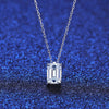 Platonic 1 ct RadiantEdge Moissanite Necklace; Sterling Silver Glow; D VVS1