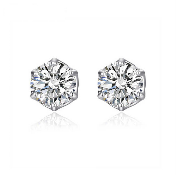 Platonic 0.5 - 1 ct Hexagonal Moissanite Stud Earrings for Men - Single Piece