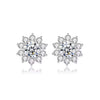 Platonic 1 ct Flower Round Halo Cut Moissanite Studs