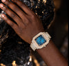 Aurevian Luxury Iced-Out Blue Dial Automatic Watch | VVS1 D Color Moissanite | Rose Gold Finish