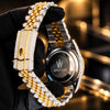 AUREVIAN Luxury Red Dial Iced Out Moissanite Men's Watch β Gold & Silver Automatic Edition