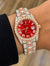 AUREVIAN Red Dial Fully Iced-Out Automatic Moissanite Luxury Watch