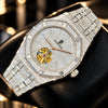 AUREVIAN Fully Iced Out Moissanite Diamond Tourbillon Watch β Handmade Luxury Bust Down Watch | Swiss Made