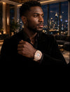 AUREVIAN Iced Out Automatic Watch – Rose Gold Diamond Luxury Watch Product