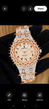 AUREVIAN Fully Bustdown Moissanite Automatic Luxury Watch β Rose Gold