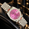AUREVIAN DateJust - Royal Pink Diamond Automatic Watch for Man | Roman Dial | Silver Jubilee Bracelet