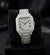 AUREVIAN Santos Bust Down - Fully Iced Out Automatic Watch | Silver Roman Dial with Date