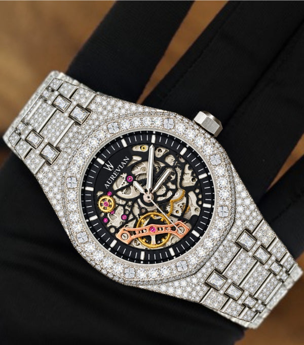 Aurevian Luxury Iced-Out Moissanite Watch β Premium Hip Hop Timepiece