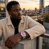 AUREVIAN DateJust - Royal Pink Diamond Automatic Watch for Man | Roman Dial | Silver Jubilee Bracelet