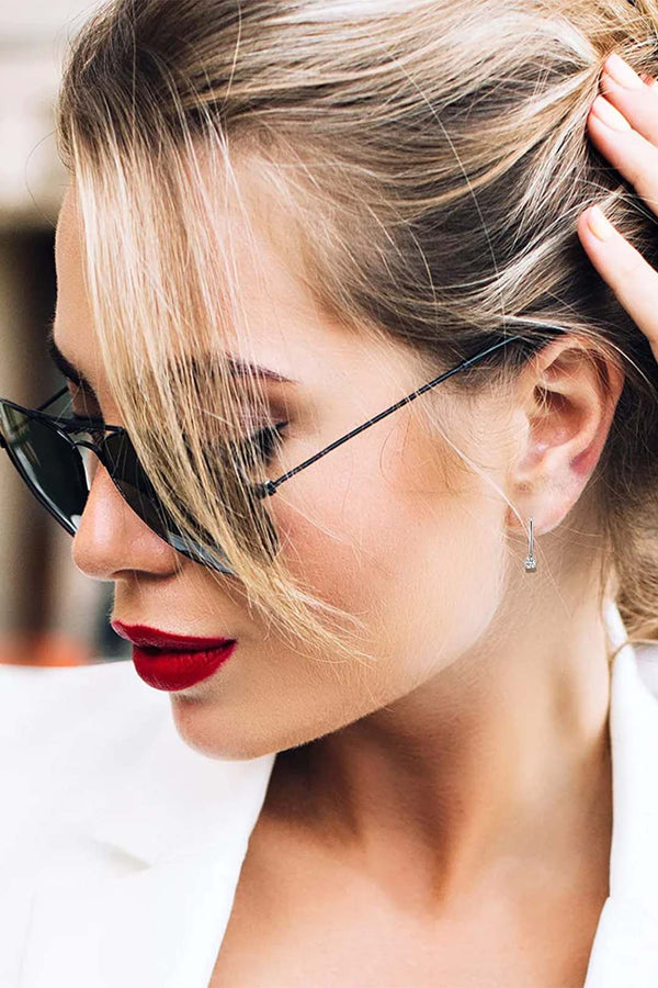 Platonic Radiant Ice Dangles solitaire earring