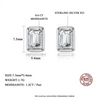 Platonic 0.6 ct Crystal Clear Confidence Emerald Cut Moissanite Studs for Men - Single Piece