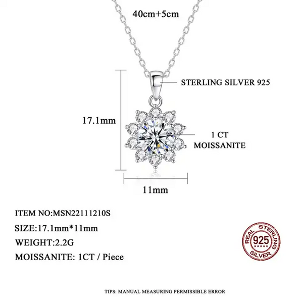 PlatonicSparkle Round Silver Moissanite Pendant and Earrings