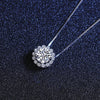 Platonic GRA Certified Frosted Halo Round Cut Silver 1ct Moissanite Pendant Set with 1ct Earrings