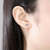 Platonic 1 ct Heart Flare Sparkle Moissanite Stud Earrings