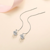 Platonic 2 ct / pair Twilight Glimmers Moissanite Threader Earrings; GRA Certified; D VVS1