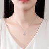 PlatonicSparkle Round Silver Moissanite Pendant and Earrings