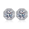 Platonic 2 ct Glimmer Guard Moissanite Stud Earrings D/VVS1