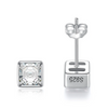 Platonic 1 ct Radiant Asscher Moissanite Stud Earrings; GRA Certified; D VVS1