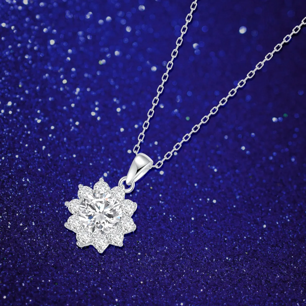 Platonic 1 ct Sparkle Round Silver Moissanite Pendant