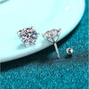 Platonic 0.5 - 1 ct Single Piece Round Radiant Sterling Silver Moissanite Stud Earrings for Men; GRA Certified; D VVS1; Screw Back