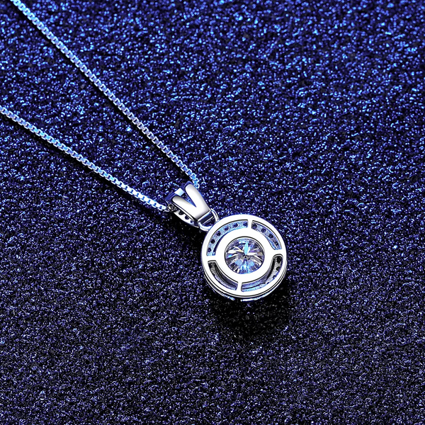 Platonic 1 ct Shimmer & Shine Silver Moissanite Pendant, GRA Certified, Free Chain
