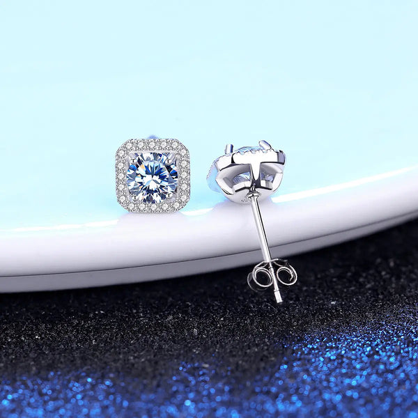 Platonic GRA Certified Starlit Glamour Round Cut Silver 1ct Moissanite Pendant Set with 1ct Earrings