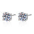 Platonic 1 - 4 ct / pair Sparkle Whirl Solitaire Stud Moissanite Earrings; Sterling Silver; GRA Certified; D VVS1