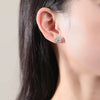PlatonicSparkle Round Silver Moissanite Pendant and Earrings