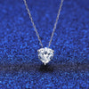 Platonic 1 ct Heart of Radiance Silver Moissanite Pendant Necklace