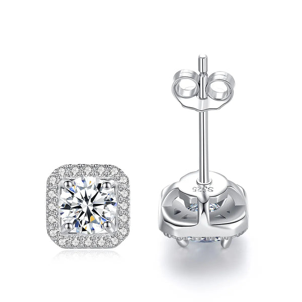 Platonic 1 ct Glimmer Square Moissanite Studs