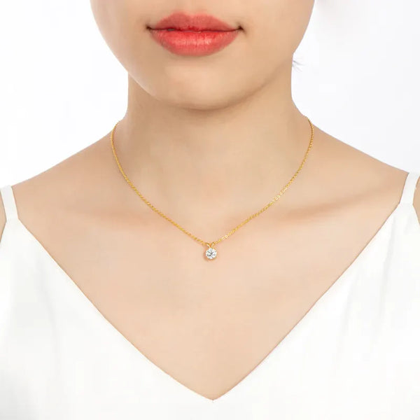 Platonic Sparkle Beyond Stardust Moissanite Pendant: Rose, White and Yellow Gold Charm