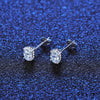 Platonic 1 ct Dazzling Dewdrops Silver Moissanite Studs; GRA Certified