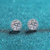 Platonic Halo Bliss Solitaire Moissanite Pendant and Studs