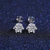 Platonic 1 ct Heart Flare Sparkle Moissanite Stud Earrings