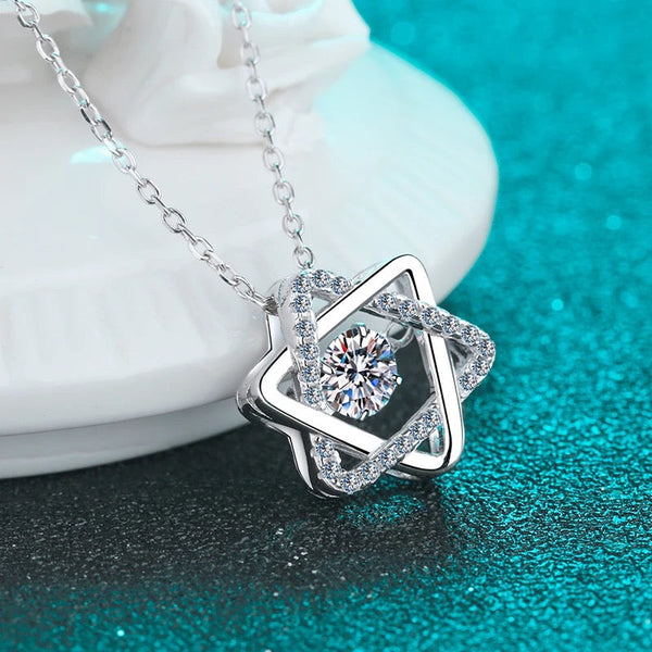 Platonic 0.5 CT Gra Certified Moissanite Pendant, 925 Sterling Silver With Free Chain D Vvs1