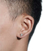 Platonic 0.5 ct Single Piece Trisparkle Radiance Moissanite Stud Earrings for Men; GRA Certified; D VVS1