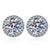 Platonic 0.5 - 1 ct Eclipse Moissanite Halo Stud Earring - Single Piece