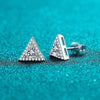 Platonic 1ct / pair Trisparkle Radiance Moissanite Stud Earrings; GRA Certified; D VVS1